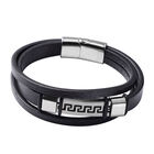 Herrenarmband aus Mikrofaser-Leder - 21,5 cm image number 0