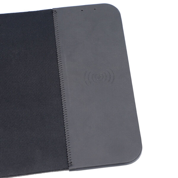 Kabelloses Ladeger&auml;t Mauspad, PU Holzmaserung, 30x22 cm, USB-Kabel 100 cm, Schwarz image number 5