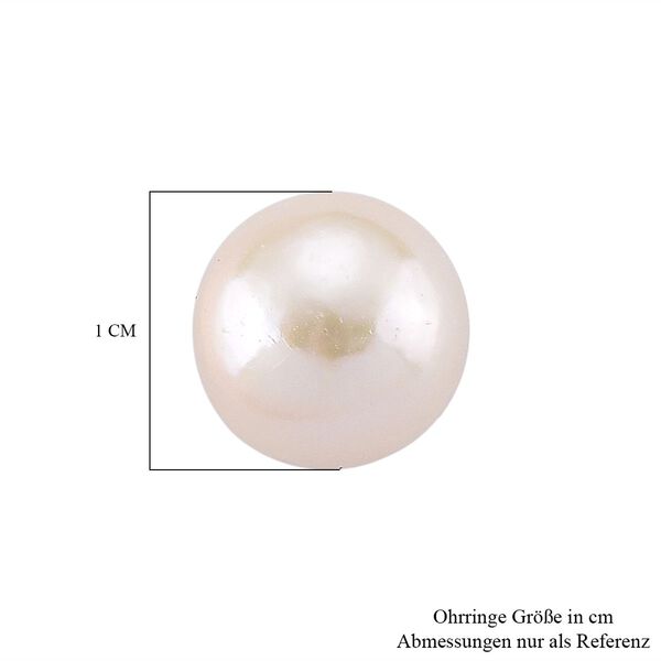 D'Joy Weiße Edison Perle (9-11 mm) Ohrringe 925 Silber rhodiniert image number 5