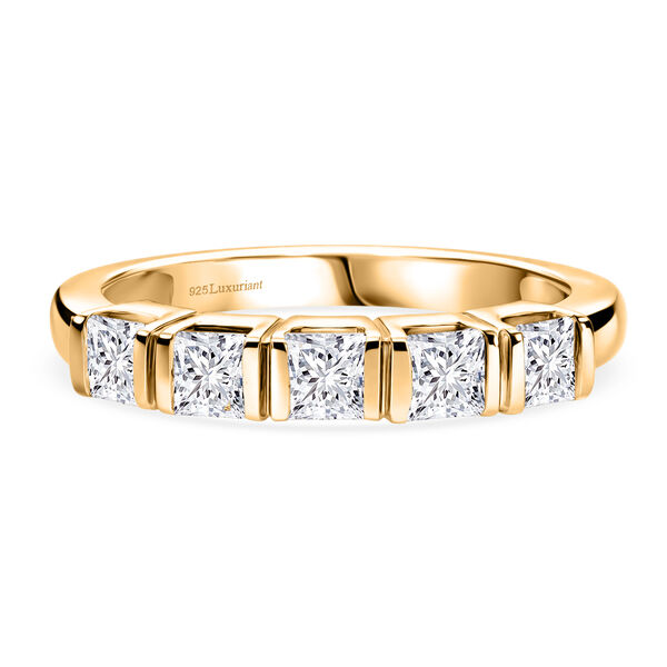 LUXURIANT DIAMOND - Lab Grown Diamant SI-GH  SGL zertifiziert Ring 925 Silber 750 Gelbgold vermeil (Gr&ouml;&szlig;e 18.00) (10-15 Werktage Lieferzeit) ca. 1.00 ct