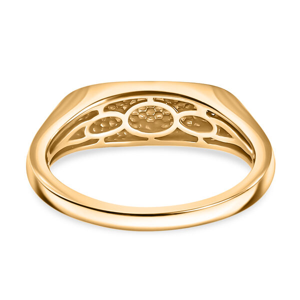 Nat&uuml;rlicher Champagner Diamant Herren Ring 925 Silber 585 Vergoldet image number 7