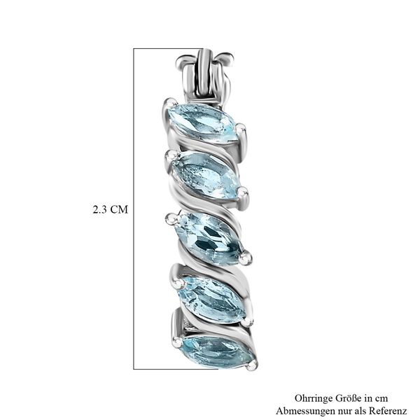 Himmelblauer Topas Ohrringe  Edelstahl ca. 2.30 ct image number 4