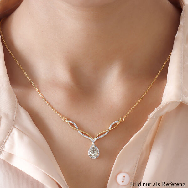 Turkizit und Zirkon Halskette in Silber image number 2