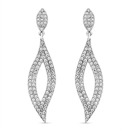 Wei&szlig;e Kristall Ohrringe, silberfarben 5.00 ct
