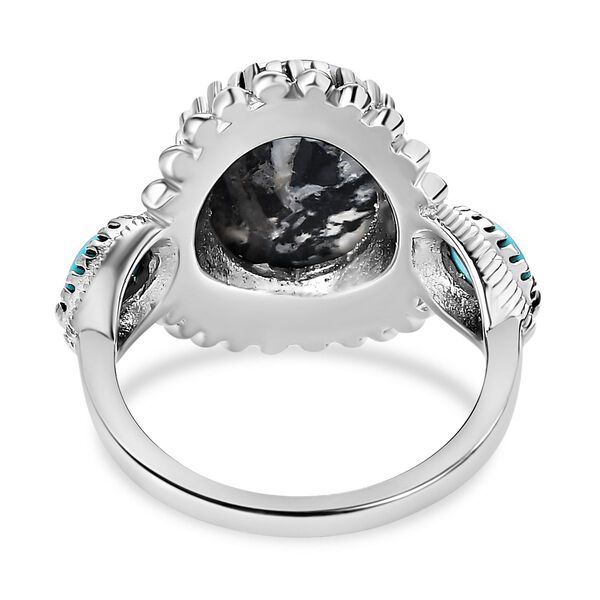 Wei&szlig;er B&uuml;ffel und Sleeping Beauty T&uuml;rkis Ring - 6,37 ct. image number 5