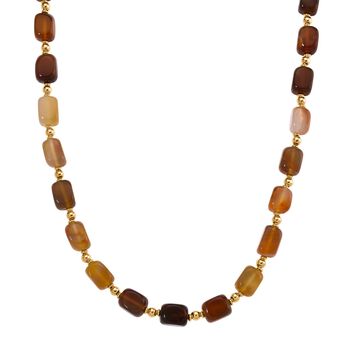 Karneol Halskette, flexibel, vergoldet ca. 300.00 ct