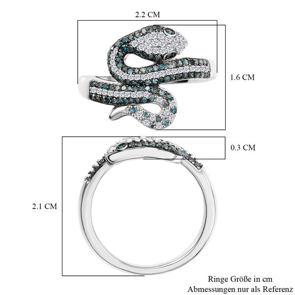GP Trionfo Kollektion-Kanchanaburi Blauer Saphir, Blauer Diamant Ring 925 Silber rhodiniert (Größe 18.00) ca. 0.57 ct image number 8