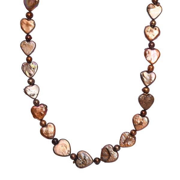 Champagne Perlen Halskette ca. 45 cm 925 Silber rhodiniert