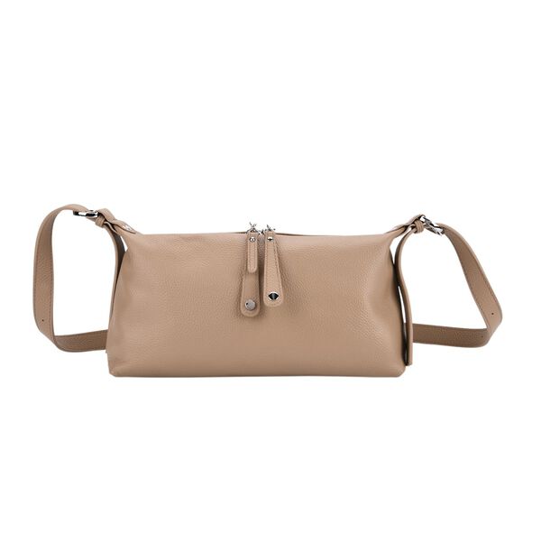Crossbody-Bag aus Echtleder im Soft-Design, 30x8x16 cm, Sandbeige