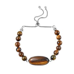 Flexibles gelbes Tigerauge Bolo-Armband, 15-22 cm - 68,50 ct. Flexibles gelbes Tigerauge Bolo-Armband, 15-22 cm - 68,50 ct.