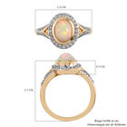 Natürlicher Äthiopischer Opal und Zirkon Ring 925 Silber vergoldet  ca. 1,34 ct image number 6