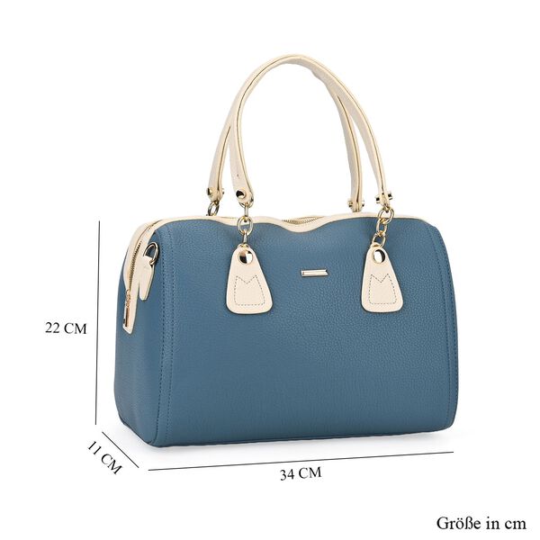SATCHEL Moderne Handtasche mit Crossbody Gurt, 34x11x22 cm, blau image number 6