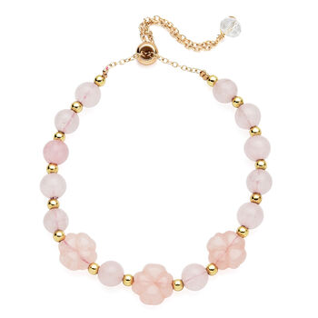 Rosenquarz Armband ca. 14 cm goldfarben ca. 14,50 ct