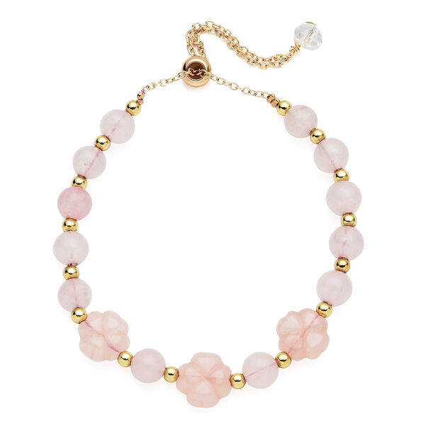 Rosenquarz Armband ca. 14 cm goldfarben ca. 14,50 ct image number 0
