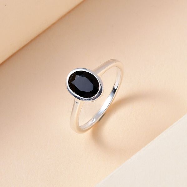 Schwarzer Spinell Ring, 925 Silber (Gr&ouml;&szlig;e 16.00) ca. 1,62 ct image number 2