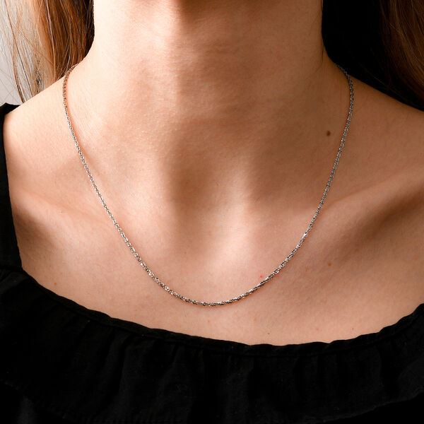 Rockkette mit Diamantschliff-Muster 45 cm in rhodiniertem 925 Silber image number 2