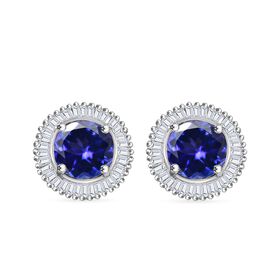 RHAPSODY AAAA Tansanit und VS EF Diamant Ohrringe in 950 Platin - 2,60 ct.