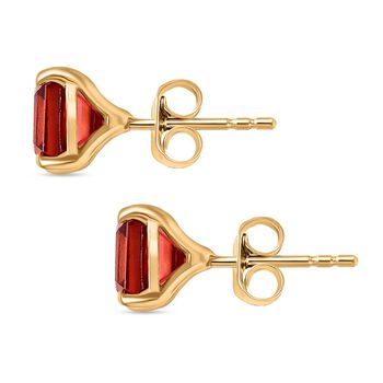 Lab Grown Padparadscha-Saphir Ohrringe 925 Silber 750 Gelb Vergoldet ca. 4.97 ct