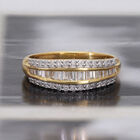 Diamant Ring 925 Silber Gelbgold Vermeil (Größe 17.00) ca. 0,50 ct image number 1