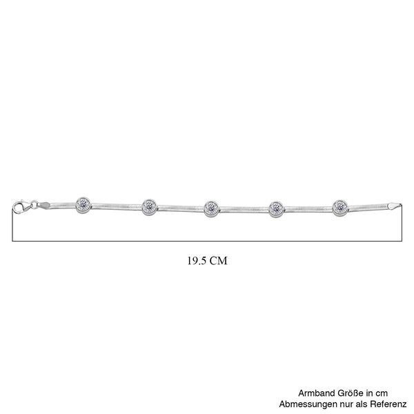 J Francis gefertigt mit SWAROVSKI-  Swarovski Zirkonia Armband, 19cm, 925 Silber rhodiniert image number 5