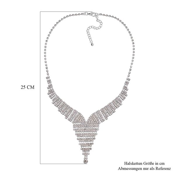 Wei&szlig;er Kristall Schmuckset Reines Messing image number 4