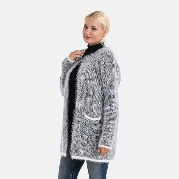 Trendiger Winter-Cardigan mit Taschen, One Size, Schwarz image number 3