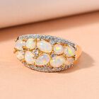Natürlicher Äthiopischer Opal und Zirkon Cluster Ring 925 Silber Gelbgold Vermeil image number 3