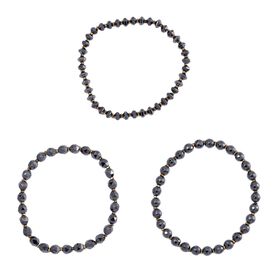 3er-Set- Flexibles Hämatit Armband - 210 ct.