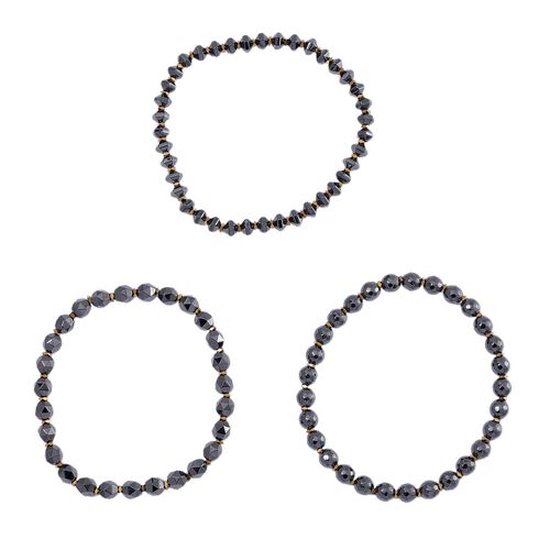 3er-Set- Flexibles Hämatit Armband - 210 ct. image number 0