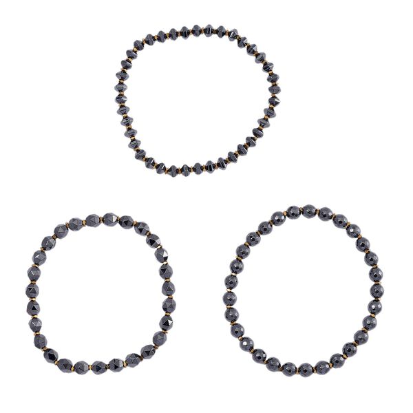 3er-Set- Flexibles Hämatit Armband - 210 ct. image number 0