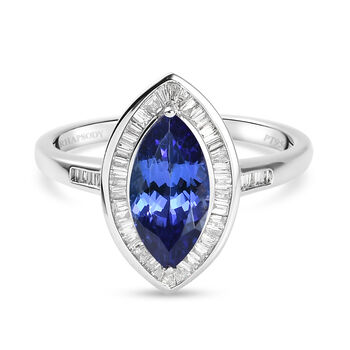 RHAPSODY AAAA Tansanit und Diamant VS E-F Ring 950 Platin (Gr&ouml;&szlig;e 17.00) ca. 2,42 ct