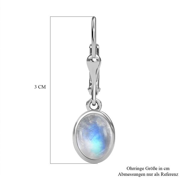 Premium Regenbogen Mondstein Ohrringe - 3,89 ct. image number 6