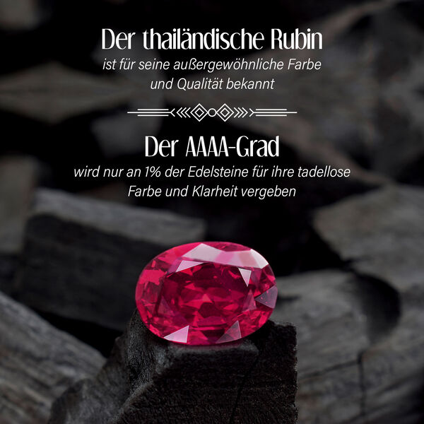 AAAA thailändischer Rubin und Diamant-Halo-Anhänger in 585 Gold - 1,10 ct. image number 3