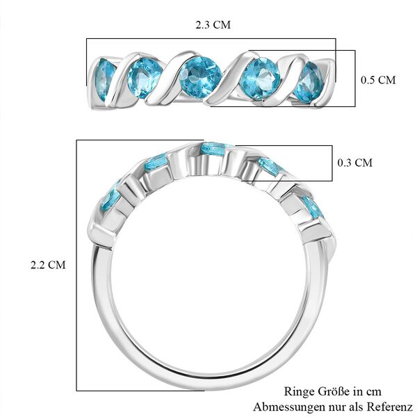 Djoy AA Betroka Blauer Apatit Meeresrauschen Ring 925 Silber rhodiniert (Gr&ouml;&szlig;e 17.00) ca. 0.99 ct image number 6