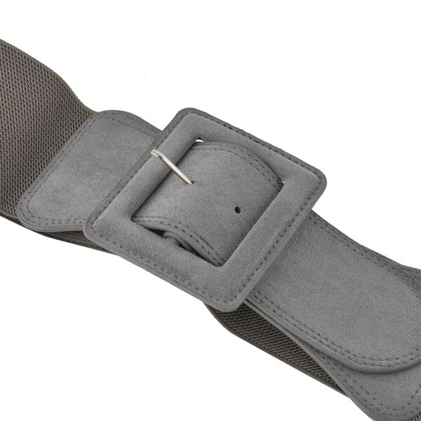 Stretchgürtel mit Schnalle aus Kunstwildleder, grau image number 2