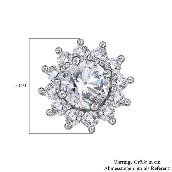 Wei&szlig;e Zirkonia-Ohrringe, 925 Silber platiniert ca. 4,47 ct image number 5