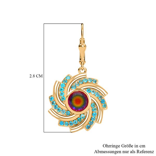 Nebel Quarz und Neon Apatit Ohrringe - 4,12 ct. image number 6