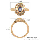 Tansanit und Zirkon-Ring, 925 Silber vergoldet  ca. 0,63 ct image number 6
