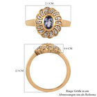 Tansanit und Zirkon floraler Ring in Silber image number 6