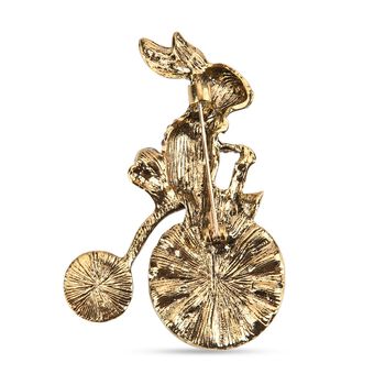 Mehrfarbiger Kristall Brosche Antikes Gold