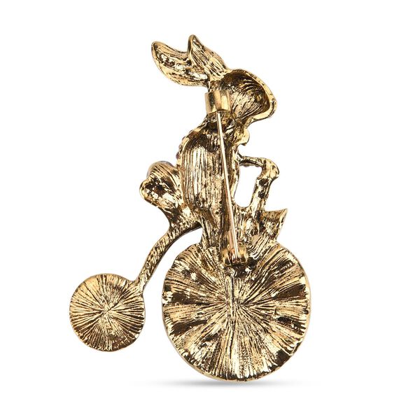 Mehrfarbiger Kristall Brosche Antikes Gold image number 3