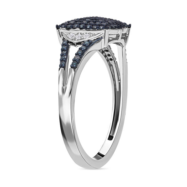 Blauer und wei&szlig;er Diamant Ring - 0,50 ct. image number 4