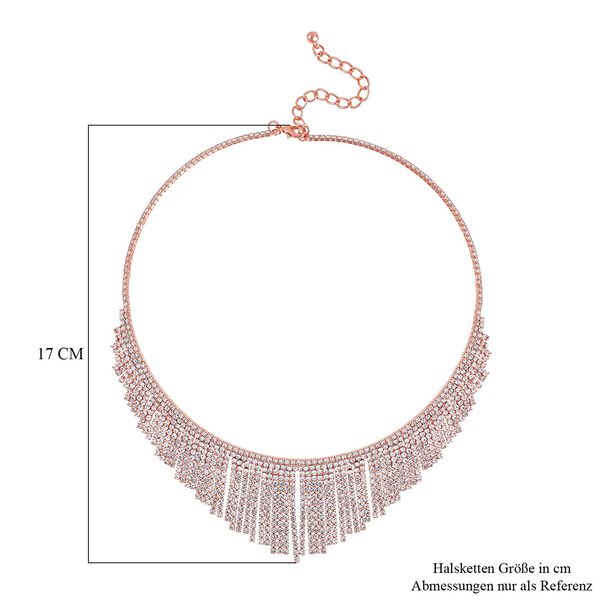 Wei&szlig;er Kristall Halskette ca. 40.5 c, ros&eacute;farben image number 4