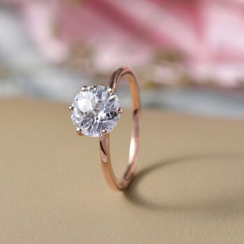 D'Joy Moissanit Ring, 925 Silber ros&eacute;vergoldet - 1,77 ct.
