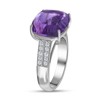 Lusaka Amethyst und Zirkon Cocktail Ring - 7,64 ct.