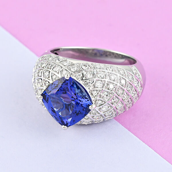 RHAPSODY AAAA Tansanit und VS EF Diamant-Ring in 950 Platin - 7 ct. image number 8