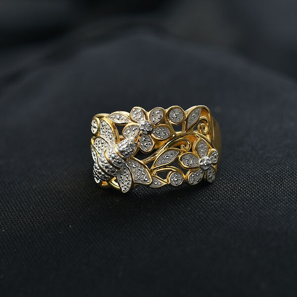 EVER TRUE Weißer Diamant Ring Nickelfreies Messing, Goldfarben (Größe 18.00) image number 1