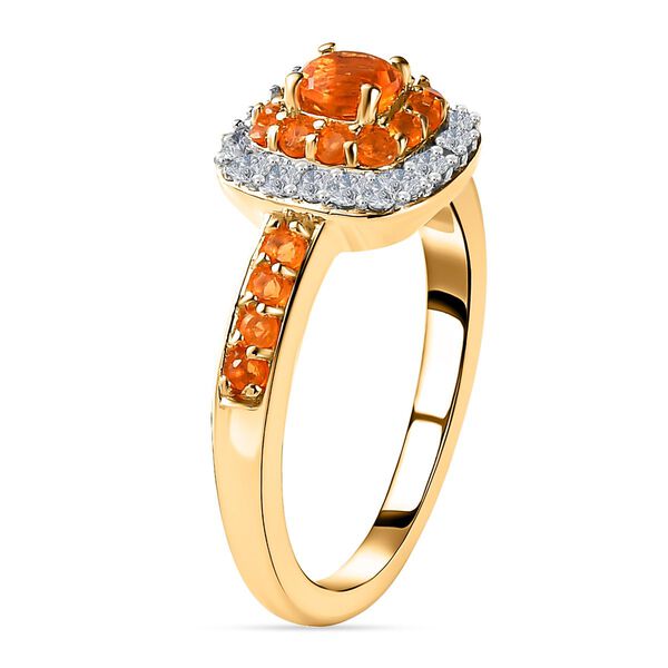 Salamanca Feueropal Ring, 925 Silber vergoldet (Gr&ouml;&szlig;e 17.00) ca. 0.67 ct image number 5