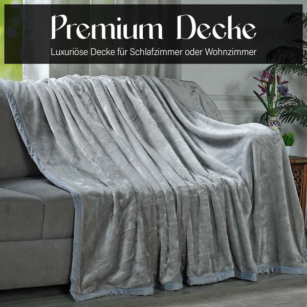 Premium Kuscheldecke aus 100% Mikrofaser, Grau image number 9