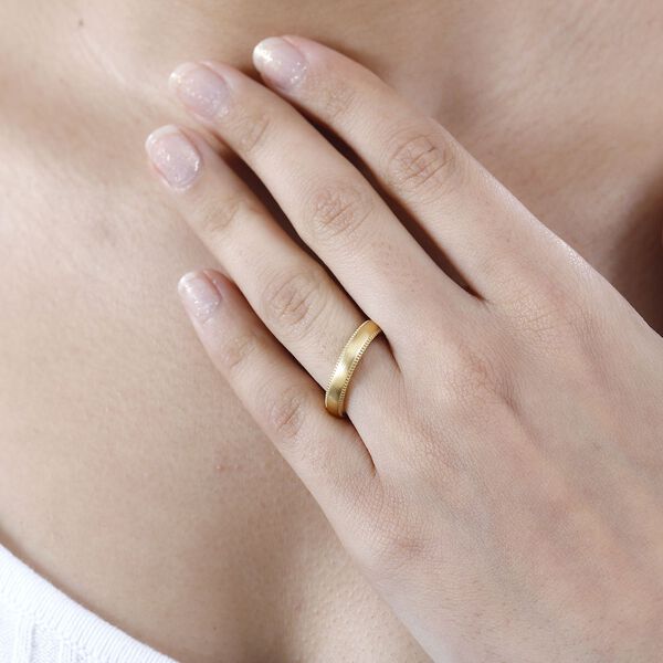 Klassischer Bandring, 925 Silber 750 Gelbgold Vermeil, (Gr&ouml;&szlig;e 17.00) ca. 4,73g image number 3